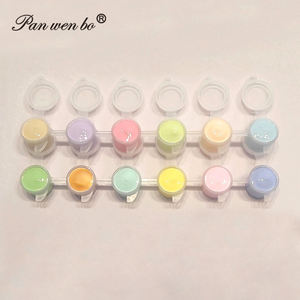 Peintures acryliques Panwenbo 12 couleurs macaron 3ml, outils de dessin pour enfants, peintures colorées, matériau nylon - Product Image 2