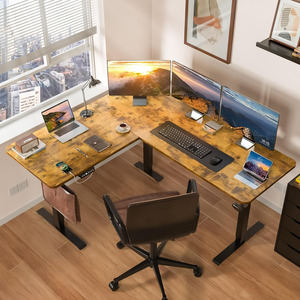 Large Ergonomic L Shape PC Laptop <strong>Computer</strong> <strong>Desk</strong> Dual Motor Standing Office Corner <strong>Desk</strong> Electric Height <strong>Adjustable</strong> L-shaped Table - Product Image 2