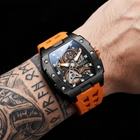 Montre mécanique automatique de luxe ONOLA pour homme, design ajouré, nouvelle marque de mode, bracelet en caoutchouc, personnalisation en gros
