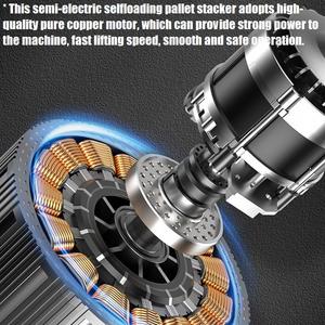 Apilador eléctrico de carga automática con batería de litio personalizada, horquilla de carga engrosada, apilador manual semieléctrico - Product Image 4