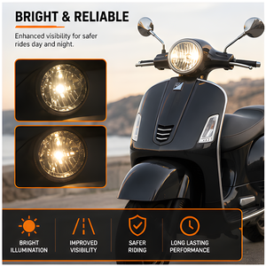 Phare avant 12V pour <span class=keywords><strong>Vespa</strong></span> <span class=keywords><strong>Piaggio</strong></span> Gt GTS 125 200 250 300 Scooter Phare de moto Pièces détachées 58265R - Product Image 2