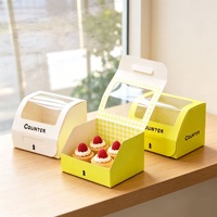 Scatola Personalizzata in Carta Kraft per Torte con Finestra, Confezione da Asporto per Torte Svizzere e Cupcake