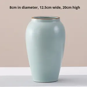 Cerámica estética de la dinastía <span class=keywords><strong>Song</strong></span> del horno Ru, nuevo estilo chino, jarrón hidropónico de gran diámetro, adornos decorativos de flores secas para el hogar - Product Image 4