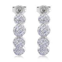 S925 Sterling Silber Moissanit 5-Krappen-Blumen-Ohrstecker Runder Schliff Solitär Trendige Hochzeits-Verlobungs-Geschenkidee für Sie