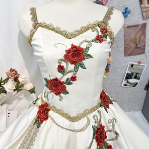 Robe longue de flore blanche professionnelle de haute qualité <span class=keywords><strong>Tutu</strong></span> romantique pour la performance sur scène pour enfants femmes adultes en danse de ballet - Product Image 3