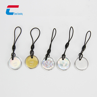 Porte-clés RFID en époxy personnalisable et programmable HF NFC 13,56 MHz ISO14443A/EPOC pour Google Review et partage sur les réseaux sociaux, étanche