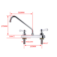 Robinet de cuisine moderne pour cuisine commerciale, robinet mélangeur en métal gun, robinet à double poignée en acier inoxydable, robinet flexible pour évier de cuisine