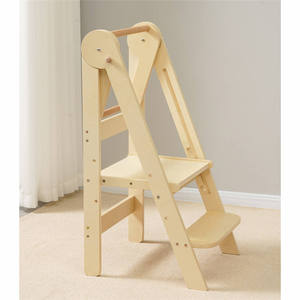 Adjustable <strong>Folding</strong> Helper Tower Montessori Learning Tower <strong>Kitchen</strong> Helper Toddler Safety <strong>Stool</strong> - Product Image 2