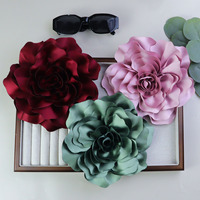 Bros Bunga Mawar Satin Tiga Dimensi Buatan Tangan 20 cm, Laris Manis, Cocok untuk Setelan Wanita, Fashionable