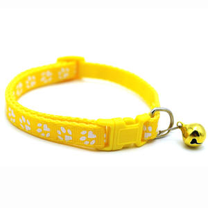 <span class=keywords><strong>Collar</strong></span> de nailon ajustable con estampado de pata para mascotas, <span class=keywords><strong>collar</strong></span>ín con campana multicolor personalizable, venta al por mayor - Product Image 6