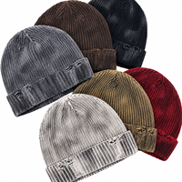 DYMF Bonnet tricoté 100 % acrylique à revers, style streetwear, ajustable, pour la plage et l'hiver, personnalisé, unisexe, faible MOQ