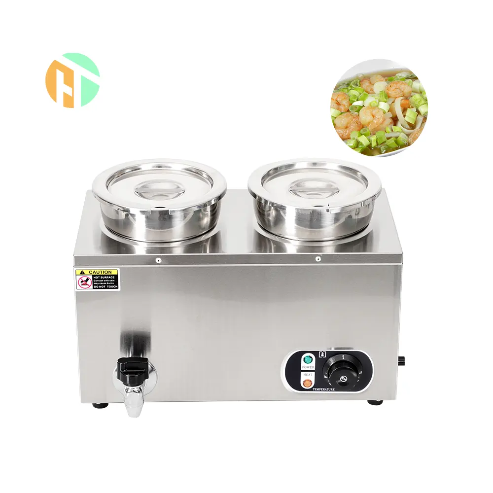 China Factory 2-Pan Commercial Bain Marie Food Warmer Electric Steam Table Stainless Steel For Catering Equipment