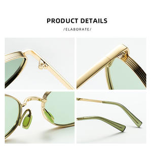 Fashion Custom Logo <b>Metal</b> <b>Frame</b> Colorful Lenses Sunglasses Wholesale Customize OEM Men UV400 Anti-Glare Driving Unisex Vintage - Product Image 5
