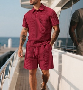 IStapromo Gifts New European American-style Mens Fiber Jacquard <b>POLO</b> Shirt Lightweight Summer Featuring Turn-down Collar Plaid - Product Image 3