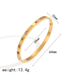 Bracelet pour femme en acier inoxydable plaqué or, design à pointes, serti en canal, bijou cadeau - Product Image 4