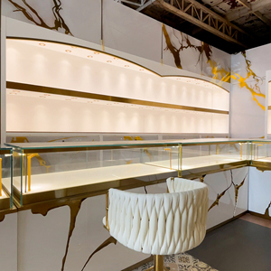 Vetrina Espositiva per Gioielli di Lusso Personalizzata con Logo, Mobile da Parete per Negozio di Gioielli, Design del Bancone Espositivo in Vetro - Product Image 3