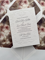 Invitations de mariage, menus et cartes de table personnalisées imprimées sur papier coton fait main avec motif floral, pour la décoration de table de réception