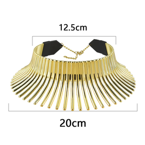 قلادة عنق أكريليك جذابة عتيقة قلادة طويلة اللون بياقة للنساء لارتداء مجوهرات للجسم قلادة قابلة للتعديل - Product Image 3