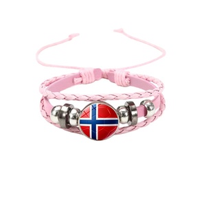 Bracelet unisexe créatif en cuir tressé multicouche fait main, style européen et américain, avec drapeau national, pour Black Pink, 2026 - Product Image 6