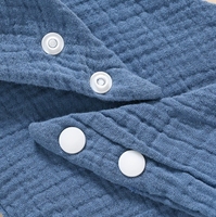 Vente d'usine : Bavoirs réglables pour nouveau-né en mousseline 100% coton, couleur unie, avec bouton