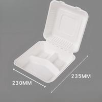 Boîtes à emporter en bagasse compostables en gros, 8 et 9 pouces, 1 à 3 compartiments avec couvercle, compatibles micro-ondes