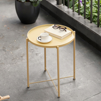 Meubles de salle à manger, table basse ronde industrielle, design minimaliste, empilable, gain de place, table en métal de qualité commerciale