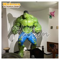 Statue en résine et fibre de verre sur mesure, grand format, personnage d'anime classique, Hulk le muscleux géant vert, fabriquée à la main, pour Noël, directement de l'usine