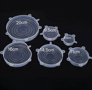 Lot de 6 couvercles de bol en silicone réutilisables, souples et extensibles, de qualité supérieure, pour vente en gros - Product Image 4