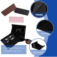Étui à lunettes de soleil pliable et portable en PU personnalisé avec housse de protection pour lunettes triangulaires