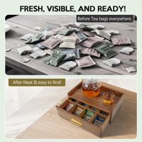 Offres Spéciales Acacia Bois Boîte À Thé Organisateur Boîte De Rangement Teabag Titulaire Organisateurs Tiroir De Rangement En Bois Boîte À Thé