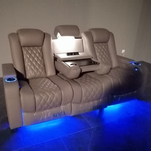 Sofás Reclinables Eléctricos Multifunción para Cine en Casa con Luz Led y Mesa Grande de Almacenamiento - Product Image 6