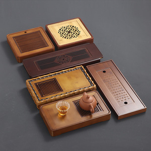 New Chinese style bamboo <b>tea</b> <b>tray</b>, simple single-person Kung Fu <b>tea</b> set, <b>tea</b> sea, water storage rectangular <b>tray</b>, small <b>tea</b> - Product Image 1