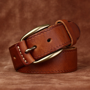 <span class=keywords><strong>Cintura</strong></span> di moda Vintage per <span class=keywords><strong>uomo</strong></span> in vera pelle di vacchetta in rame fibbia <span class=keywords><strong>cintura</strong></span> di Jeans da <span class=keywords><strong>uomo</strong></span> pieghettato cinture - Product Image 4