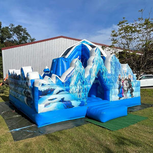 Château gonflable personnalisé pour fête bleue, château gonflable <span class=keywords><strong>Elsa</strong></span>, château gonflable princesse avec toboggan intérieur - Product Image 2