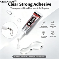 Pegamento para Uñas B-7000 de 15 ml con Punta de Aguja de Acero, Pegamento Transparente Multiusos para Decoración de Uñas con Pedrería