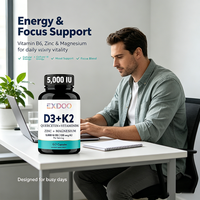 Kapsul Superfood Vitamin D3 K2 5000 IU Magnesium B6 Zinc Quercetin untuk Energi, Imunitas, dan Kesehatan Otot