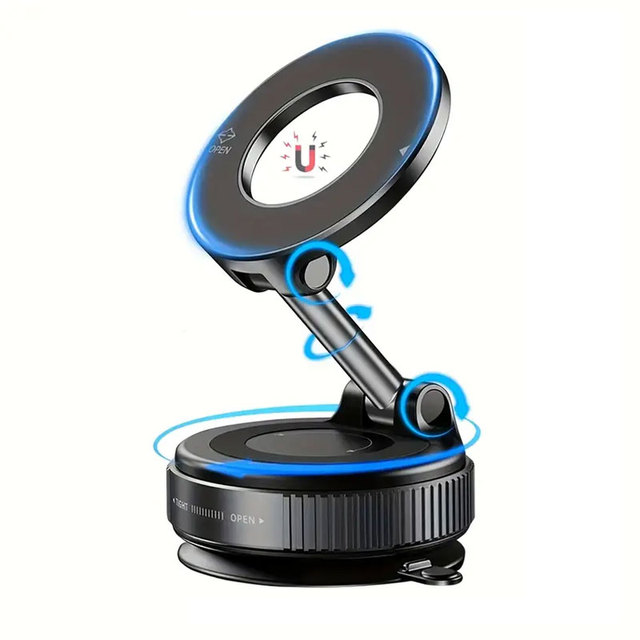 Hot Selling 360 Rotating Vacuum Magnetic Suction Phone Holder Hands Free Extendable Magnetic Vacuum Phone Holder for Car Shower
