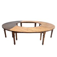 Table de banquet incurvée extérieure de ferme en bois rustique pour les mariages