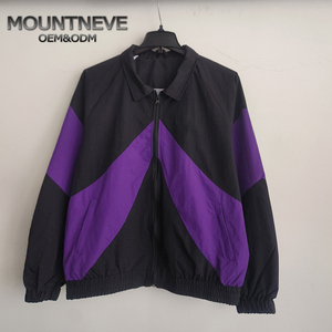 Jaket kustom pria, jaket Windbreaker olahraga berkerah blok warna, setelan 2 potong, pakaian jalan atletik jalanan kasual perkotaan - Product Image 3
