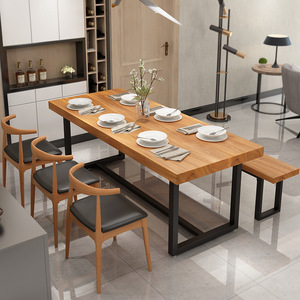 Chaise de salle à manger vintage en bois massif avec dossier de banc, design moderne, meubles pour la maison, utilisation dans les cafés et les restaurants - Product Image 1