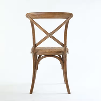 Chaise de salle à manger rustique vintage en bois courbé à dossier croisé, empilable, design en bois pour restaurant, villa, salon, atelier - dossier croisé