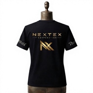 Camiseta Negra de Cuello Redondo para Hombre, Estampado Digital de Lobo, Ropa Casual de Verano, Logotipo Frontal, Tejido de Poliéster, Precio Bajo - Product Image 2