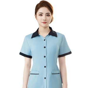 Vêtements <span class=keywords><strong>de</strong></span> travail d'été à manches courtes et col <span class=keywords><strong>en</strong></span> V, respirants, pour le nettoyage des chambres d'hôtel, vêtements <span class=keywords><strong>de</strong></span> travail pour l'entretien ménager, uniformes <span class=keywords><strong>de</strong></span> ménage - Product Image 5