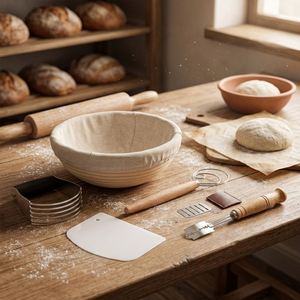 Stock 12-Piece Starter <b>Kit</b> Sourdough Baking Supplies Bread Proofing <b>Basket</b> Set Rattan <b>Weaving</b> Eco-Friendly - Product Image 2