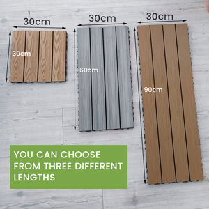 Gạch lát sàn ngoài trời <span class=keywords><strong>WPC</strong></span> giả gỗ, chống thấm, kích thước 30x30cm và 30x60cm, kiểu ghép nối, dùng cho sân vườn, ban công, bệnh viện & sân sau - Product Image 3