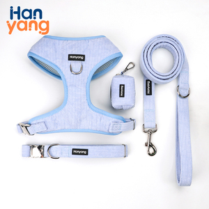 OEM Pet Supplies Corduroy No Pull Harnesses for Dogs Custom Luxury Pet Accessories Collar Leash Adjustable Dog Harness Vest Set
