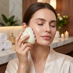 Massaggiatore Viso in Pietra Naturale al 100% Ametista Viola, Rullo in Giada Naturale a Forma di Ferro per Infusione di Essenze e Strumento di Bellezza per la Cura della Pelle - Product Image 3