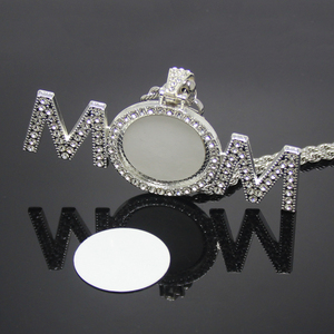 Collier blanc sublimation DIY pendentif amour maman transfert de chaleur strass souvenir fête des mères sublimation maman cadeaux collier - Product Image 3