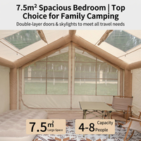 Tente de camping gonflable quatre saisons pour 4 à 8 personnes, grande capacité, Oxford, double porte, ouverture automatique, une chambre