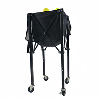 Panier de trémie de balle de tennis portable, chariot de balle de tennis léger, caddie de pickleball de balle de tennis de baseball à roues en alliage d'aluminium